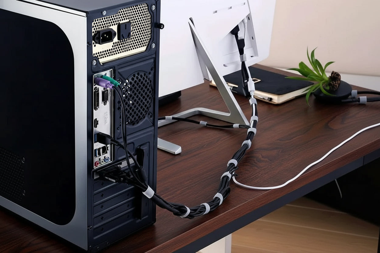 Organizador de Cabos – Mesa Sem Bagunça